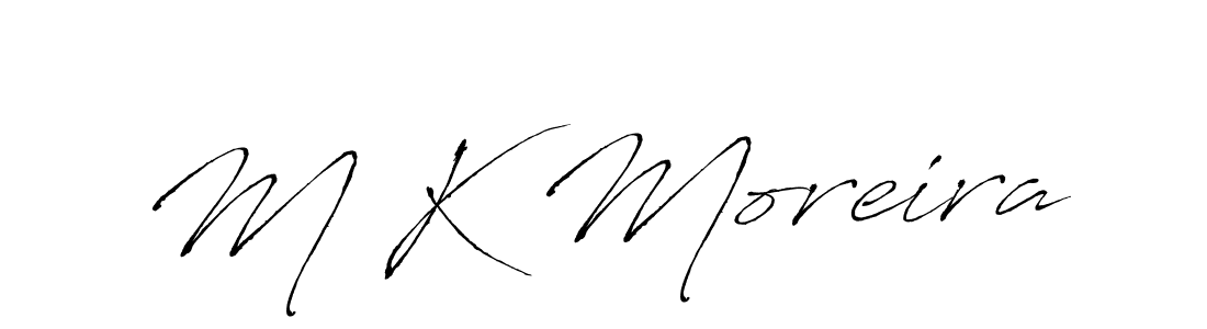 if you are searching for the best signature style for your name M K Moreira. so please give up your signature search. here we have designed multiple signature styles  using Antro_Vectra. M K Moreira signature style 6 images and pictures png