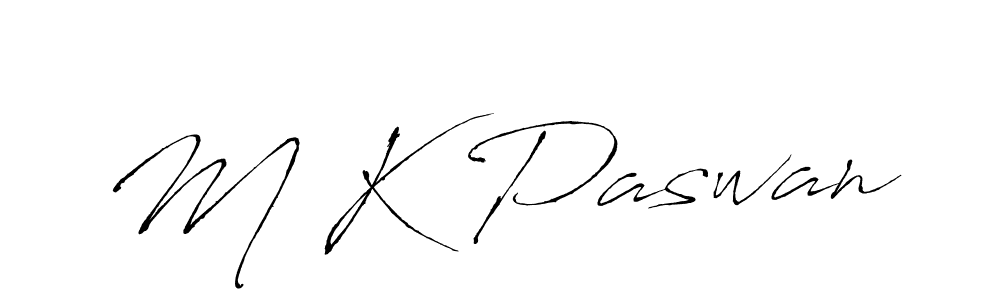 if you are searching for the best signature style for your name M K Paswan. so please give up your signature search. here we have designed multiple signature styles  using Antro_Vectra. M K Paswan signature style 6 images and pictures png