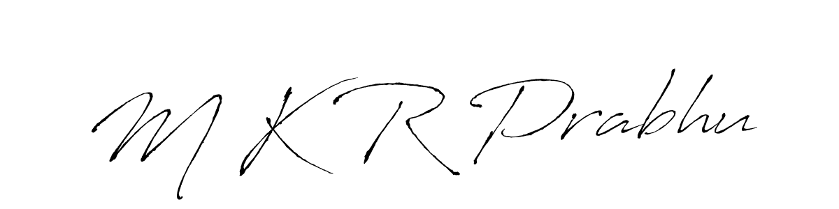 if you are searching for the best signature style for your name M K R Prabhu. so please give up your signature search. here we have designed multiple signature styles  using Antro_Vectra. M K R Prabhu signature style 6 images and pictures png