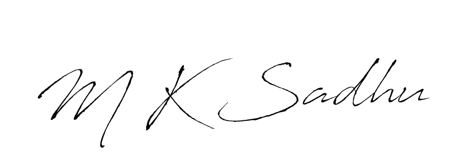 Make a beautiful signature design for name M K Sadhu. With this signature (Antro_Vectra) style, you can create a handwritten signature for free. M K Sadhu signature style 6 images and pictures png