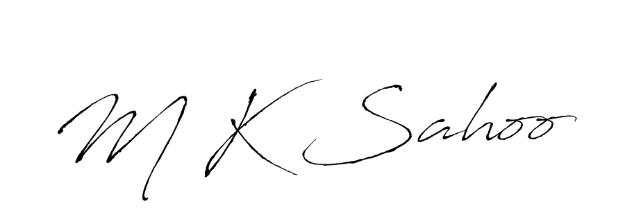 if you are searching for the best signature style for your name M K Sahoo. so please give up your signature search. here we have designed multiple signature styles  using Antro_Vectra. M K Sahoo signature style 6 images and pictures png