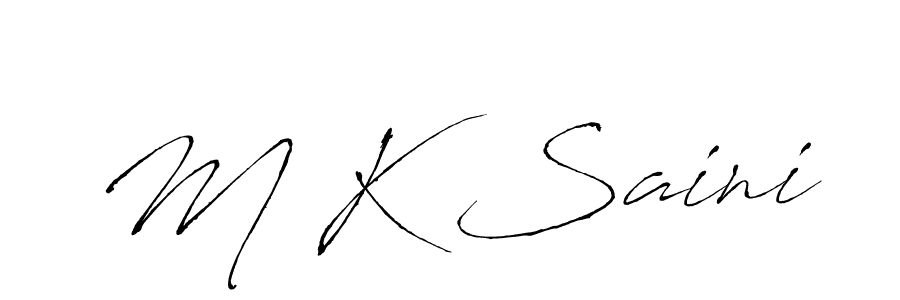 Use a signature maker to create a handwritten signature online. With this signature software, you can design (Antro_Vectra) your own signature for name M K Saini. M K Saini signature style 6 images and pictures png