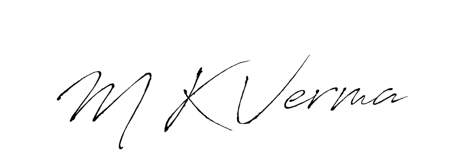 The best way (Antro_Vectra) to make a short signature is to pick only two or three words in your name. The name M K Verma include a total of six letters. For converting this name. M K Verma signature style 6 images and pictures png