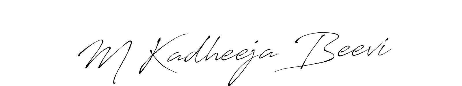 Use a signature maker to create a handwritten signature online. With this signature software, you can design (Antro_Vectra) your own signature for name M Kadheeja Beevi. M Kadheeja Beevi signature style 6 images and pictures png