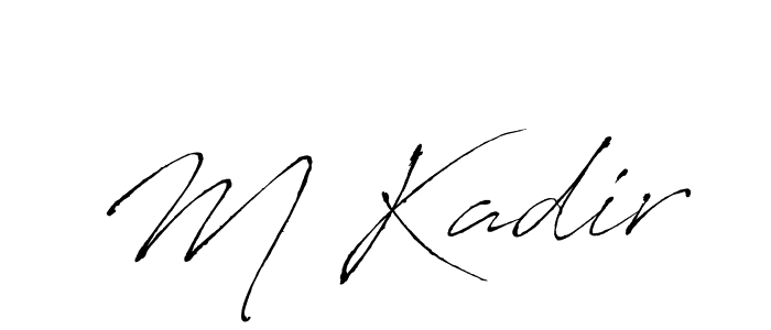 The best way (Antro_Vectra) to make a short signature is to pick only two or three words in your name. The name M Kadir include a total of six letters. For converting this name. M Kadir signature style 6 images and pictures png