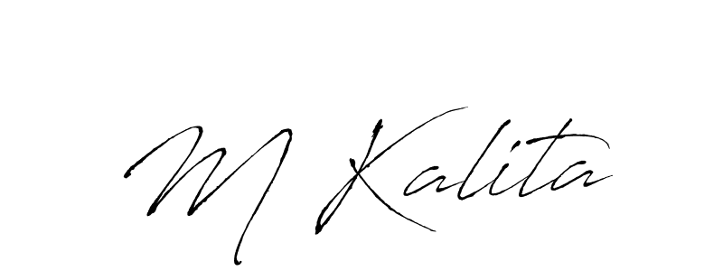 Make a beautiful signature design for name M Kalita. With this signature (Antro_Vectra) style, you can create a handwritten signature for free. M Kalita signature style 6 images and pictures png