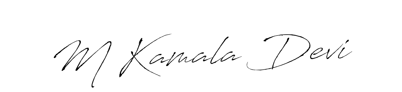 Create a beautiful signature design for name M Kamala Devi. With this signature (Antro_Vectra) fonts, you can make a handwritten signature for free. M Kamala Devi signature style 6 images and pictures png