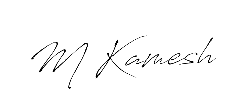 The best way (Antro_Vectra) to make a short signature is to pick only two or three words in your name. The name M Kamesh include a total of six letters. For converting this name. M Kamesh signature style 6 images and pictures png