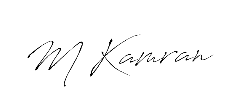 Make a beautiful signature design for name M Kamran. With this signature (Antro_Vectra) style, you can create a handwritten signature for free. M Kamran signature style 6 images and pictures png