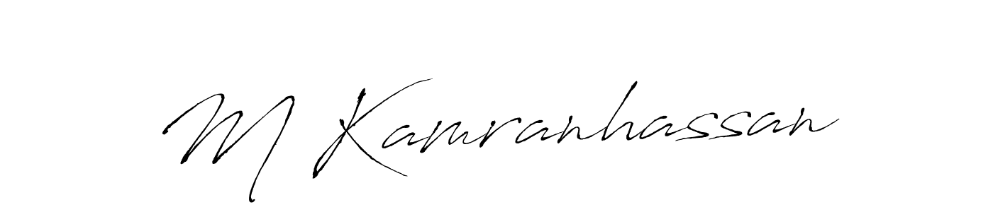 The best way (Antro_Vectra) to make a short signature is to pick only two or three words in your name. The name M Kamranhassan include a total of six letters. For converting this name. M Kamranhassan signature style 6 images and pictures png