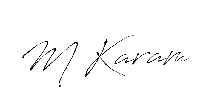 Antro_Vectra is a professional signature style that is perfect for those who want to add a touch of class to their signature. It is also a great choice for those who want to make their signature more unique. Get M Karam name to fancy signature for free. M Karam signature style 6 images and pictures png