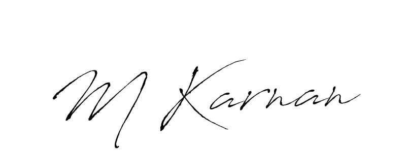 if you are searching for the best signature style for your name M Karnan. so please give up your signature search. here we have designed multiple signature styles  using Antro_Vectra. M Karnan signature style 6 images and pictures png