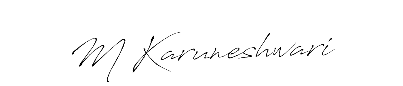 Create a beautiful signature design for name M Karuneshwari. With this signature (Antro_Vectra) fonts, you can make a handwritten signature for free. M Karuneshwari signature style 6 images and pictures png