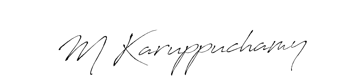 Make a beautiful signature design for name M Karuppuchamy. With this signature (Antro_Vectra) style, you can create a handwritten signature for free. M Karuppuchamy signature style 6 images and pictures png