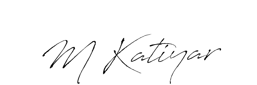 How to make M Katiyar name signature. Use Antro_Vectra style for creating short signs online. This is the latest handwritten sign. M Katiyar signature style 6 images and pictures png