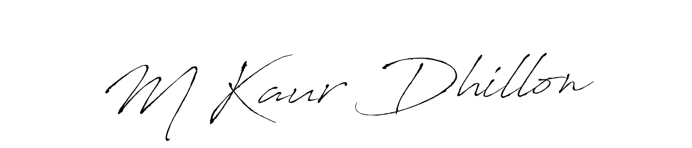 Make a beautiful signature design for name M Kaur Dhillon. With this signature (Antro_Vectra) style, you can create a handwritten signature for free. M Kaur Dhillon signature style 6 images and pictures png