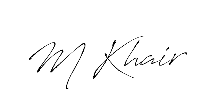 Antro_Vectra is a professional signature style that is perfect for those who want to add a touch of class to their signature. It is also a great choice for those who want to make their signature more unique. Get M Khair name to fancy signature for free. M Khair signature style 6 images and pictures png