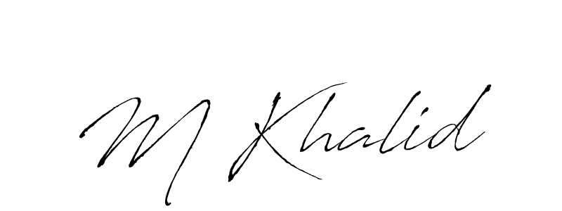Make a beautiful signature design for name M Khalid. With this signature (Antro_Vectra) style, you can create a handwritten signature for free. M Khalid signature style 6 images and pictures png