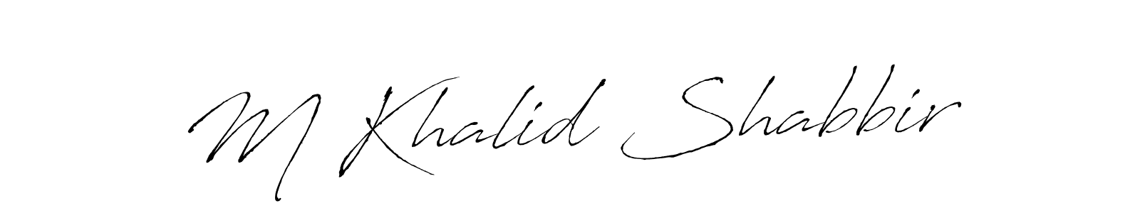 The best way (Antro_Vectra) to make a short signature is to pick only two or three words in your name. The name M Khalid Shabbir include a total of six letters. For converting this name. M Khalid Shabbir signature style 6 images and pictures png