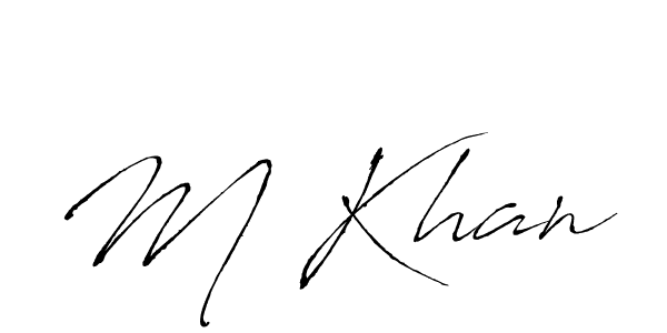 Create a beautiful signature design for name M Khan. With this signature (Antro_Vectra) fonts, you can make a handwritten signature for free. M Khan signature style 6 images and pictures png