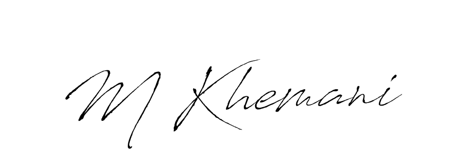 Also we have M Khemani name is the best signature style. Create professional handwritten signature collection using Antro_Vectra autograph style. M Khemani signature style 6 images and pictures png