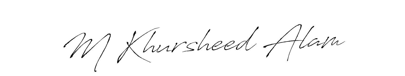 if you are searching for the best signature style for your name M Khursheed Alam. so please give up your signature search. here we have designed multiple signature styles  using Antro_Vectra. M Khursheed Alam signature style 6 images and pictures png