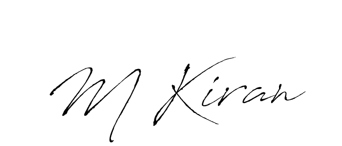 Make a beautiful signature design for name M Kiran. With this signature (Antro_Vectra) style, you can create a handwritten signature for free. M Kiran signature style 6 images and pictures png