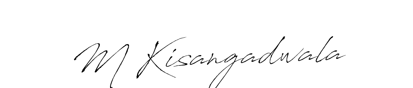 This is the best signature style for the M Kisangadwala name. Also you like these signature font (Antro_Vectra). Mix name signature. M Kisangadwala signature style 6 images and pictures png