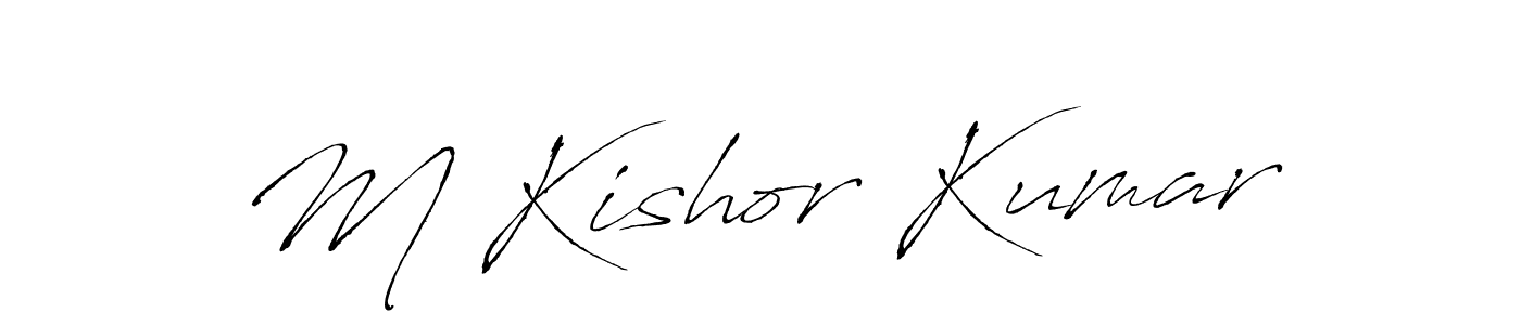 This is the best signature style for the M Kishor Kumar name. Also you like these signature font (Antro_Vectra). Mix name signature. M Kishor Kumar signature style 6 images and pictures png