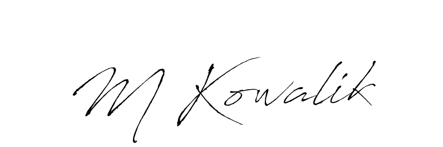 Make a beautiful signature design for name M Kowalik. With this signature (Antro_Vectra) style, you can create a handwritten signature for free. M Kowalik signature style 6 images and pictures png