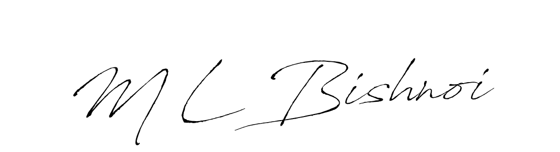 Antro_Vectra is a professional signature style that is perfect for those who want to add a touch of class to their signature. It is also a great choice for those who want to make their signature more unique. Get M L Bishnoi name to fancy signature for free. M L Bishnoi signature style 6 images and pictures png