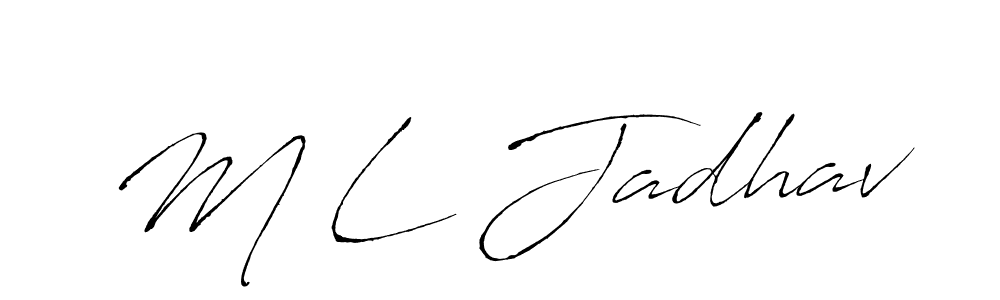 Create a beautiful signature design for name M L Jadhav. With this signature (Antro_Vectra) fonts, you can make a handwritten signature for free. M L Jadhav signature style 6 images and pictures png