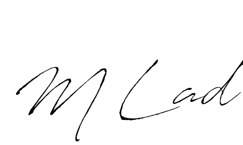 M Lad stylish signature style. Best Handwritten Sign (Antro_Vectra) for my name. Handwritten Signature Collection Ideas for my name M Lad. M Lad signature style 6 images and pictures png