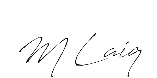 Make a beautiful signature design for name M Laiq. With this signature (Antro_Vectra) style, you can create a handwritten signature for free. M Laiq signature style 6 images and pictures png