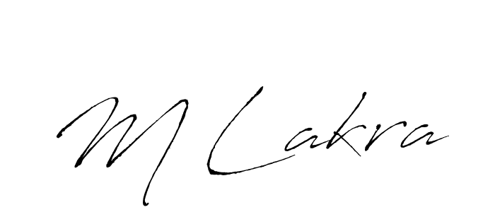 Create a beautiful signature design for name M Lakra. With this signature (Antro_Vectra) fonts, you can make a handwritten signature for free. M Lakra signature style 6 images and pictures png