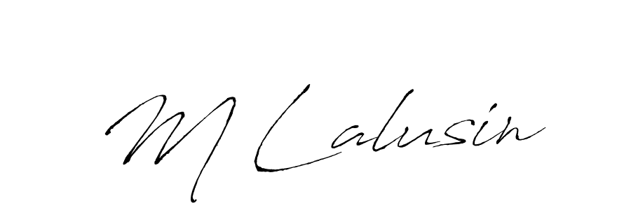 Antro_Vectra is a professional signature style that is perfect for those who want to add a touch of class to their signature. It is also a great choice for those who want to make their signature more unique. Get M Lalusin name to fancy signature for free. M Lalusin signature style 6 images and pictures png