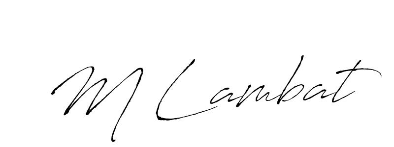 M Lambat stylish signature style. Best Handwritten Sign (Antro_Vectra) for my name. Handwritten Signature Collection Ideas for my name M Lambat. M Lambat signature style 6 images and pictures png