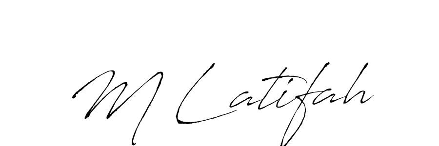 Create a beautiful signature design for name M Latifah. With this signature (Antro_Vectra) fonts, you can make a handwritten signature for free. M Latifah signature style 6 images and pictures png