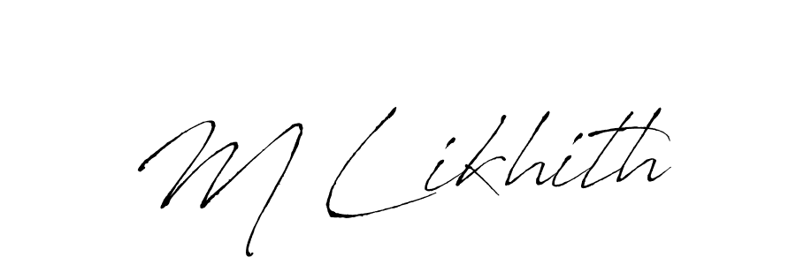 This is the best signature style for the M Likhith name. Also you like these signature font (Antro_Vectra). Mix name signature. M Likhith signature style 6 images and pictures png