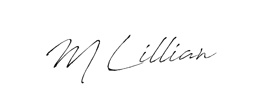 Make a beautiful signature design for name M Lillian. With this signature (Antro_Vectra) style, you can create a handwritten signature for free. M Lillian signature style 6 images and pictures png
