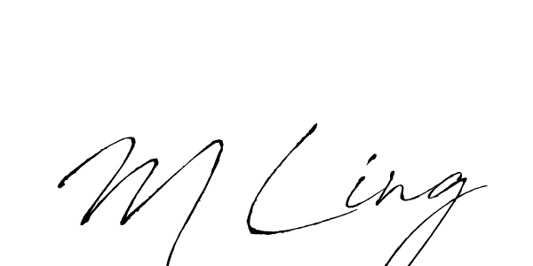 M Ling stylish signature style. Best Handwritten Sign (Antro_Vectra) for my name. Handwritten Signature Collection Ideas for my name M Ling. M Ling signature style 6 images and pictures png