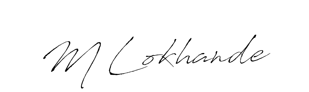 Antro_Vectra is a professional signature style that is perfect for those who want to add a touch of class to their signature. It is also a great choice for those who want to make their signature more unique. Get M Lokhande name to fancy signature for free. M Lokhande signature style 6 images and pictures png