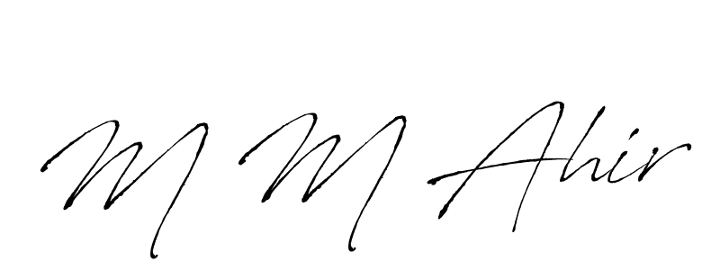 The best way (Antro_Vectra) to make a short signature is to pick only two or three words in your name. The name M M Ahir include a total of six letters. For converting this name. M M Ahir signature style 6 images and pictures png