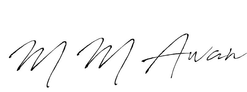The best way (Antro_Vectra) to make a short signature is to pick only two or three words in your name. The name M M Awan include a total of six letters. For converting this name. M M Awan signature style 6 images and pictures png