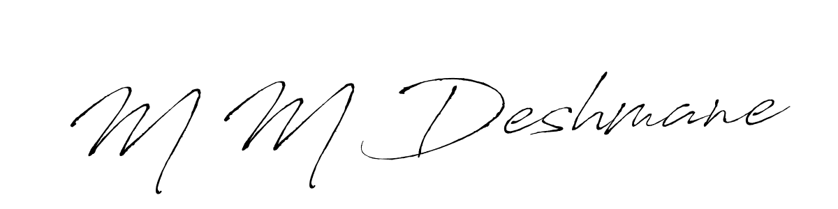 Antro_Vectra is a professional signature style that is perfect for those who want to add a touch of class to their signature. It is also a great choice for those who want to make their signature more unique. Get M M Deshmane name to fancy signature for free. M M Deshmane signature style 6 images and pictures png