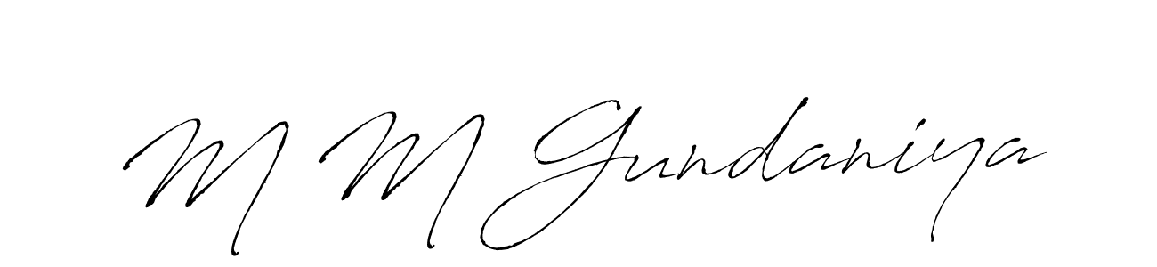 Also You can easily find your signature by using the search form. We will create M M Gundaniya name handwritten signature images for you free of cost using Antro_Vectra sign style. M M Gundaniya signature style 6 images and pictures png