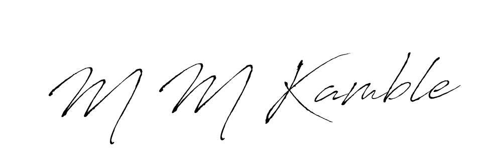 Antro_Vectra is a professional signature style that is perfect for those who want to add a touch of class to their signature. It is also a great choice for those who want to make their signature more unique. Get M M Kamble name to fancy signature for free. M M Kamble signature style 6 images and pictures png