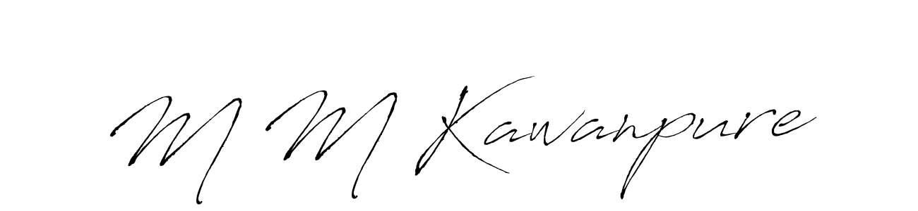 How to make M M Kawanpure name signature. Use Antro_Vectra style for creating short signs online. This is the latest handwritten sign. M M Kawanpure signature style 6 images and pictures png