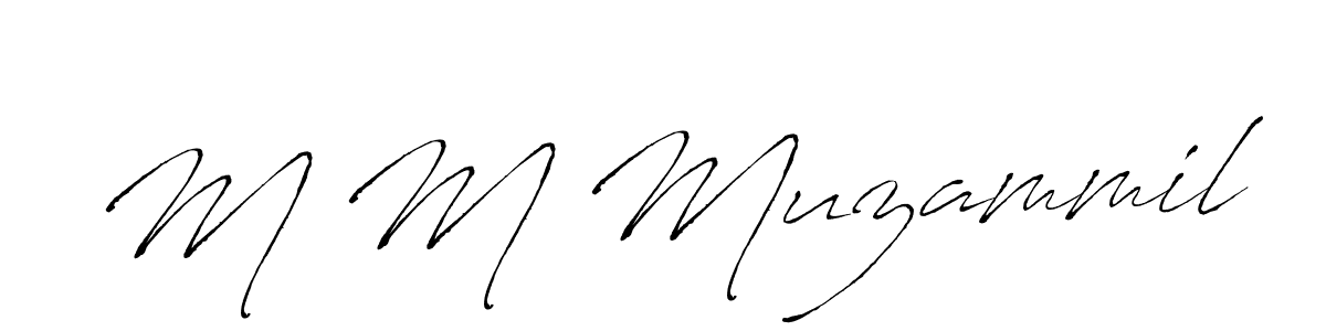 How to make M M Muzammil signature? Antro_Vectra is a professional autograph style. Create handwritten signature for M M Muzammil name. M M Muzammil signature style 6 images and pictures png