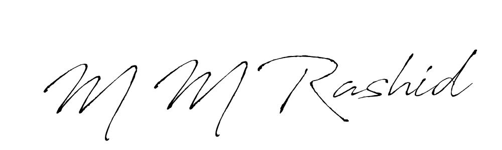 How to make M M Rashid name signature. Use Antro_Vectra style for creating short signs online. This is the latest handwritten sign. M M Rashid signature style 6 images and pictures png